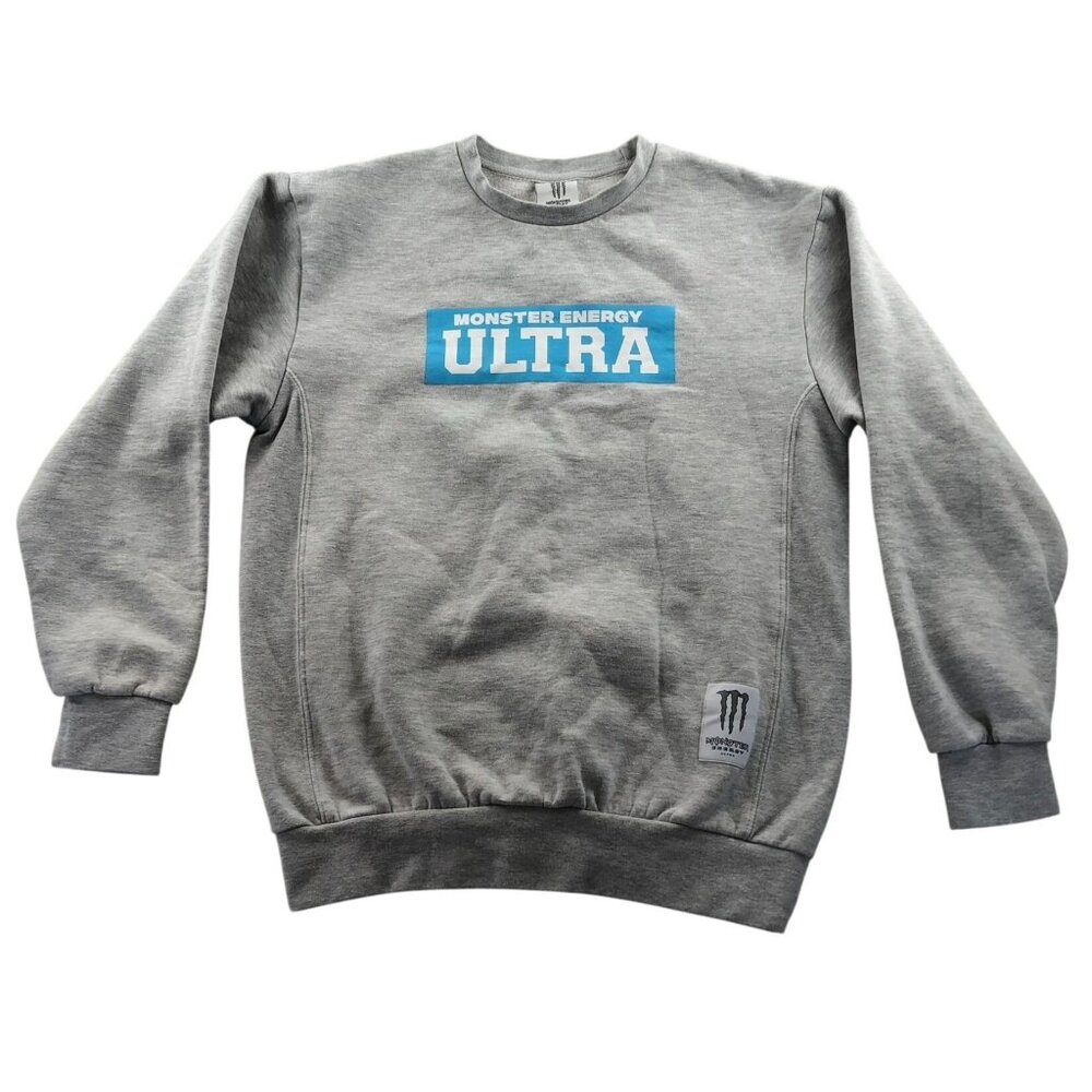 Monster Energy Ultra Sweatshirt Medium Gray Crewneck Pullover